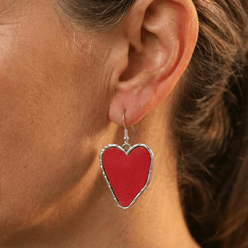 Bohemian Heart Shaped Drop Pendant Earrings