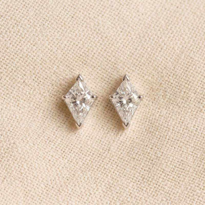 Kite Cut Diamond Stud Earrings