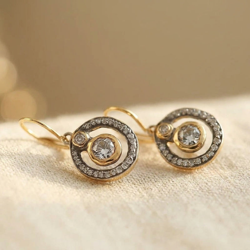 Celestine Gold & Zirconia Drop Earrings