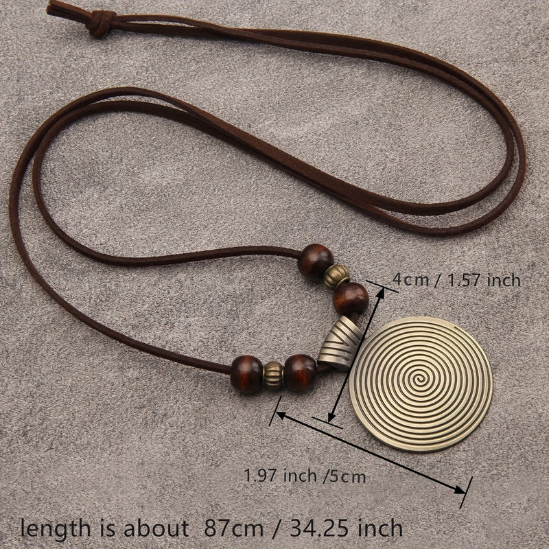 Vintage Twelve Constellations Wooden Beaded Pendant Necklace