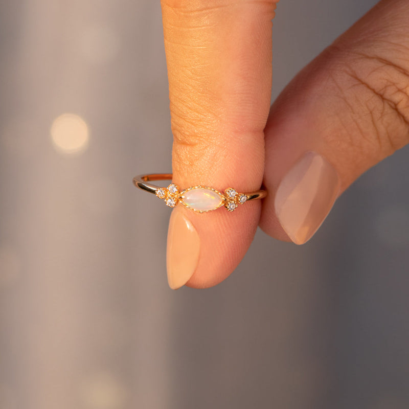 Purest Love Matching Oval Cut Opal Mother & Daughter Ring