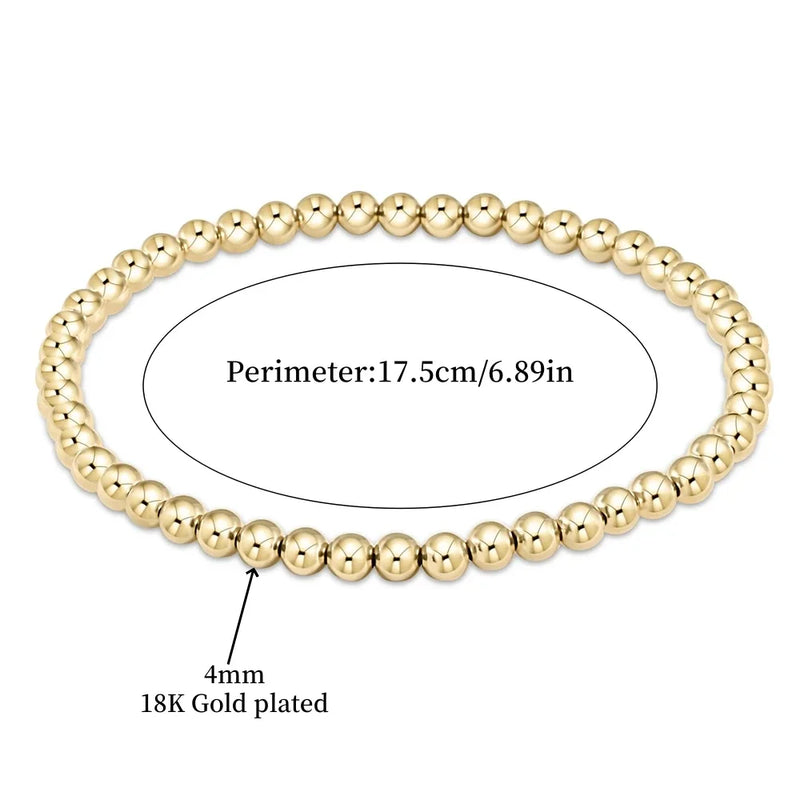 Chic 18K Gold Turquoise Beaded Bracelet
