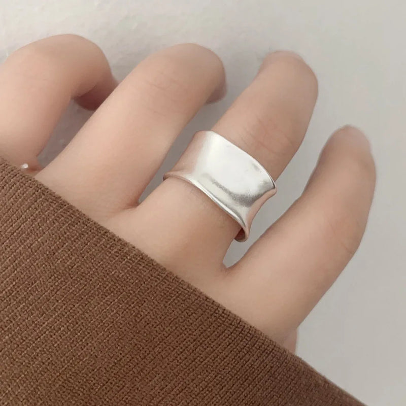 Vintage Gold and Silver Adjustable Wide Flat Ring