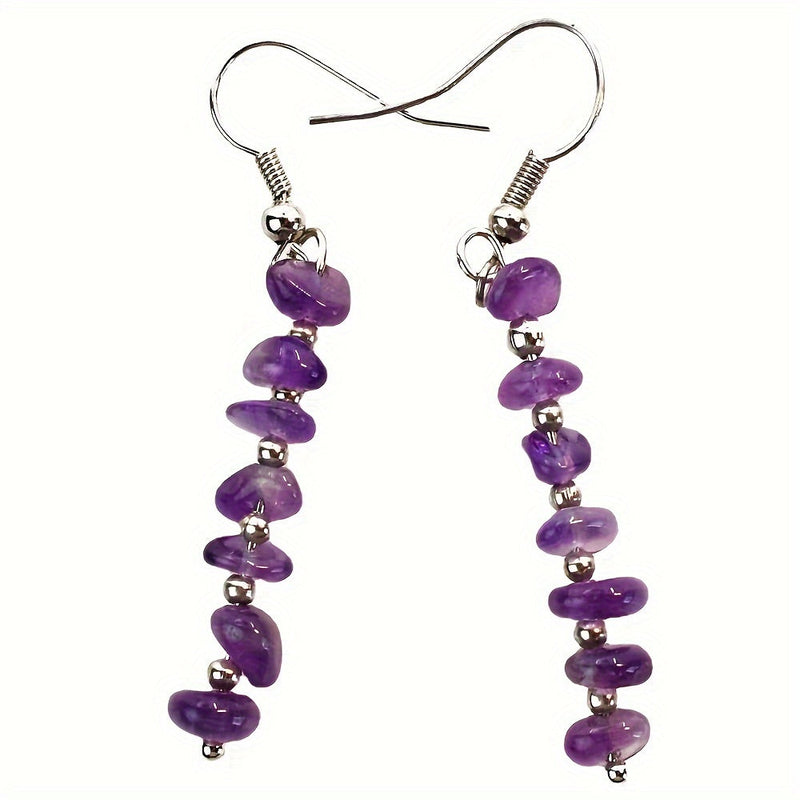 Boho Colorful Natural Gemstone Drop Earrings