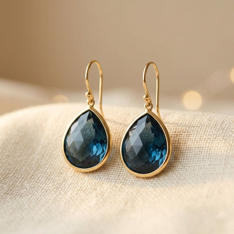 Azura Vintage Blue Crystal Drop Earrings