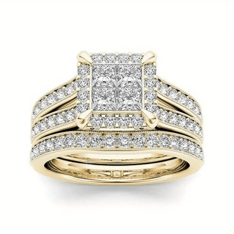 Elegant Vintage Stackable Zirconia Bridal Ring