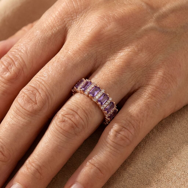 Vintage Palace Style Full Circle Purple Zirconia Ring