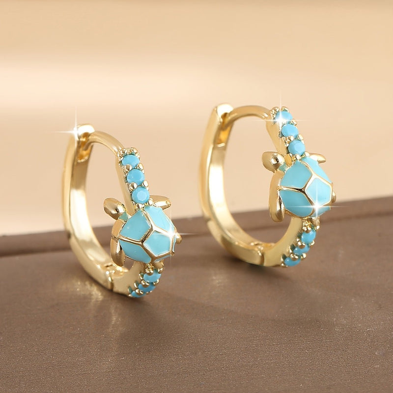Turquoise Turtle Stud Earrings