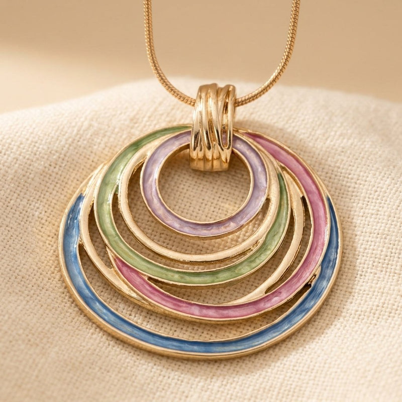 Bohemian Multicolor Marbled Necklace