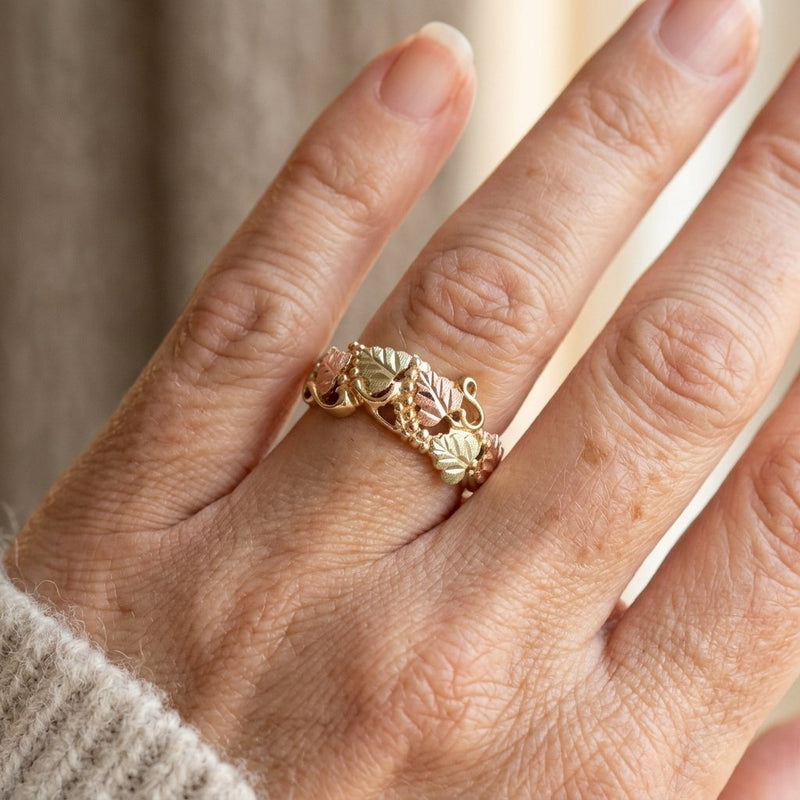 Elegant Vintage Bohemian Copper With Pink Green Ring