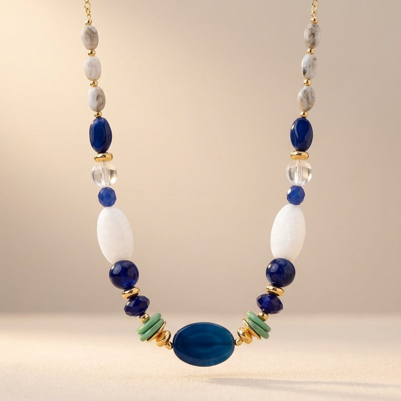 Elegant Geometric Irregular Bead Necklace