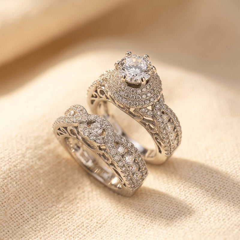 Luxury Wedding Ring Cubic Zirconia Micro Pave Ring