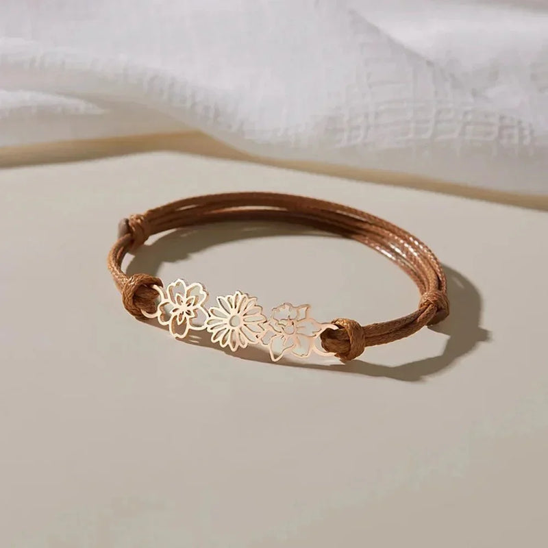 Personalized Birth Flower Bracelet