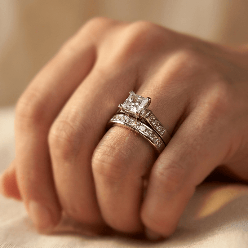 White Cubic Zirconia Silver Statement Ring