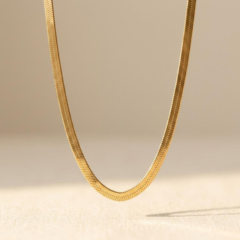 Oval Thick Chain Gold Plated Necklace
