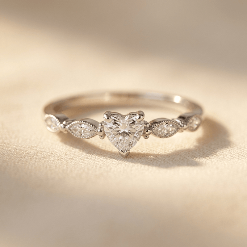 Elegant Flower Zirconia Silver Ring