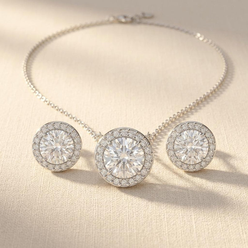 Lab Synthetic Zirconia Golden Plated Jewelry Set