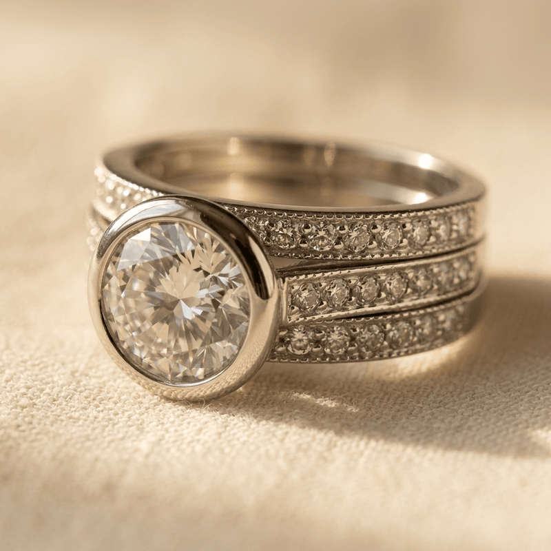 Elegant Copper Cubic Zirconia Floral Ring