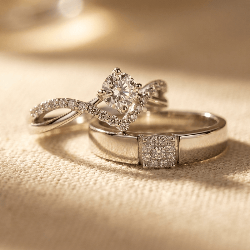 Copper Micro Inlaid Zirconia Wedding Ring